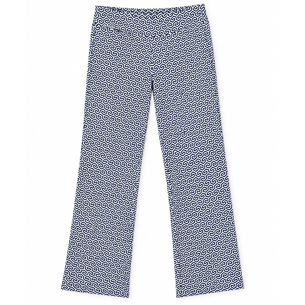 J.McLaughlin Carmel Pants Women M Navy White 9105271586 Honeycomb Geometric